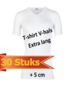Heren T-shirt V-hals extra lang wit ( 30 stuks )